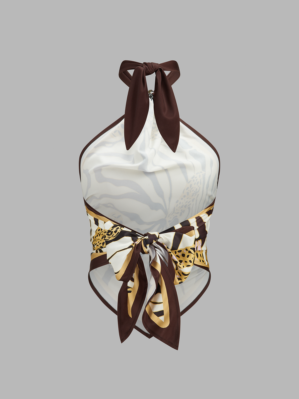 Leopard Print Halter Bandana Top