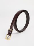Metal Buckle Crocodile Embossed Belt