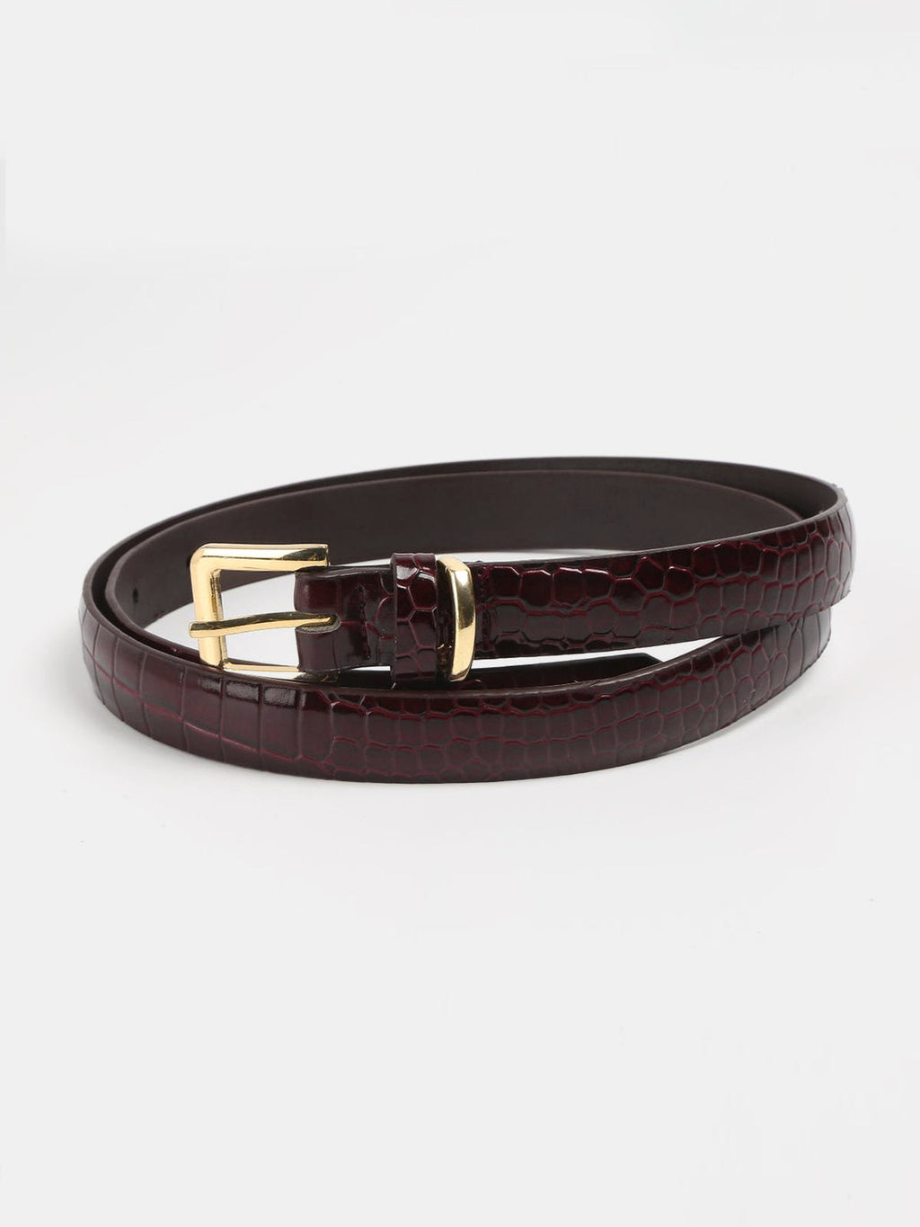 Metal Buckle Crocodile Embossed Belt