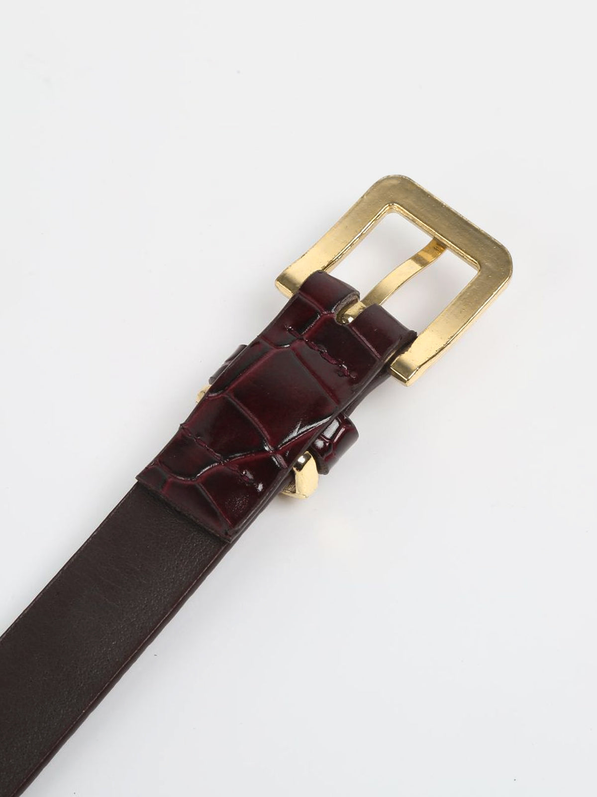 Metal Buckle Crocodile Embossed Belt