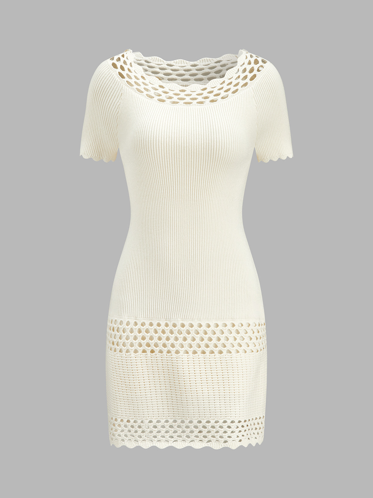 Hollow Knit Bodycon Mini Dress