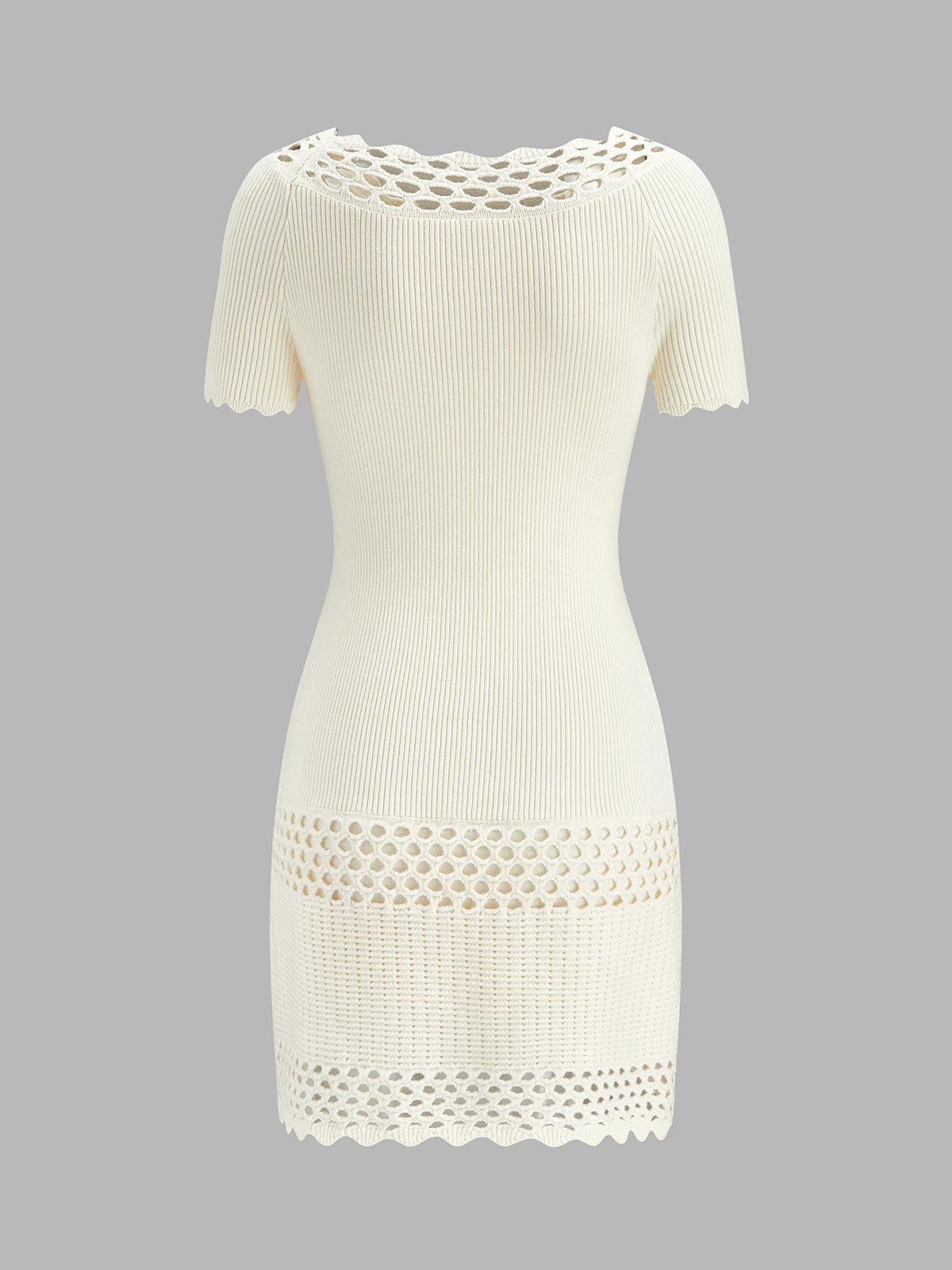 Hollow Knit Bodycon Mini Dress