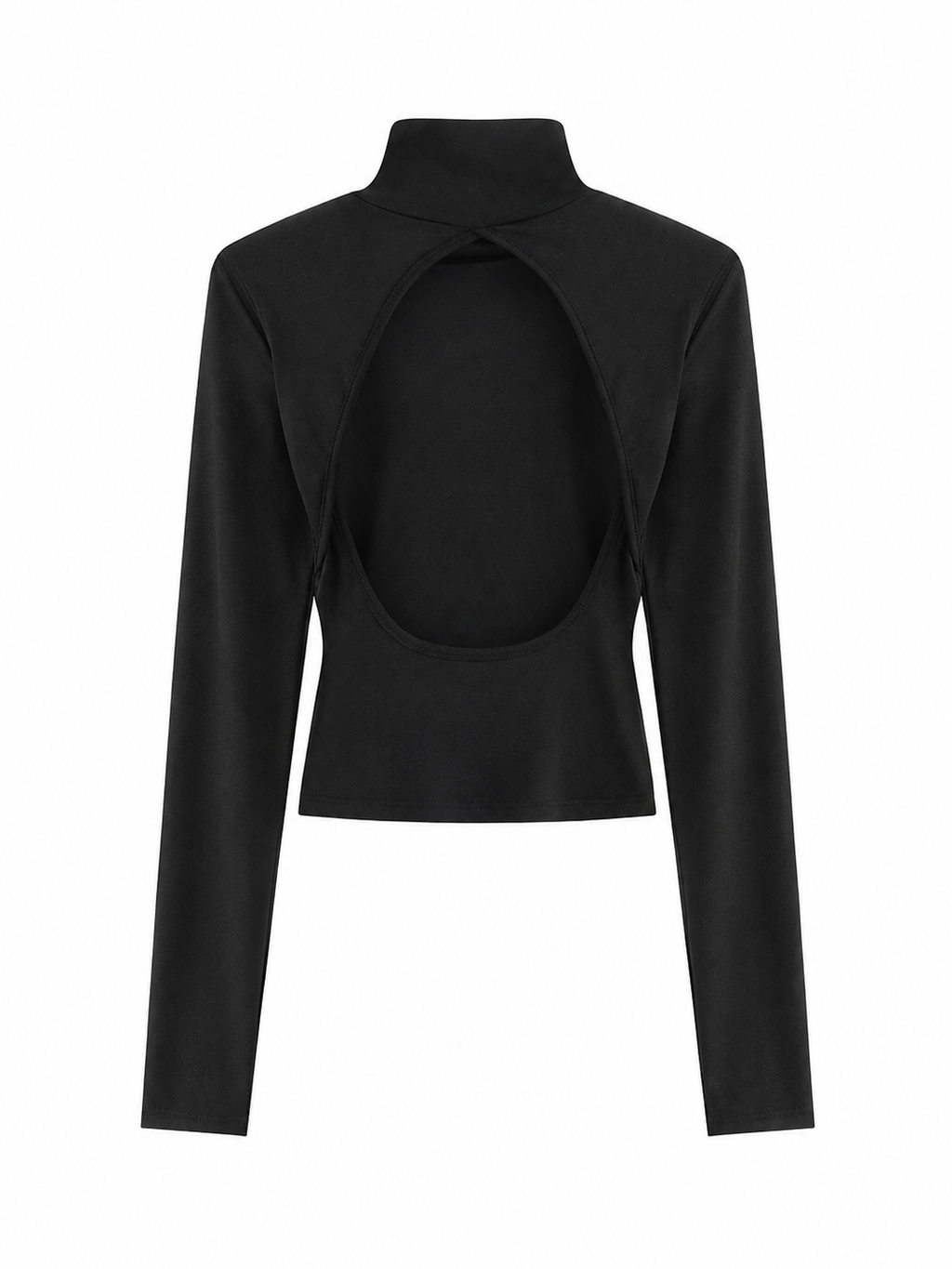 Open-Back Mock Neck Top