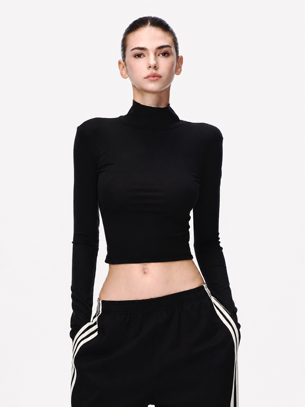 Open-Back Mock Neck Top