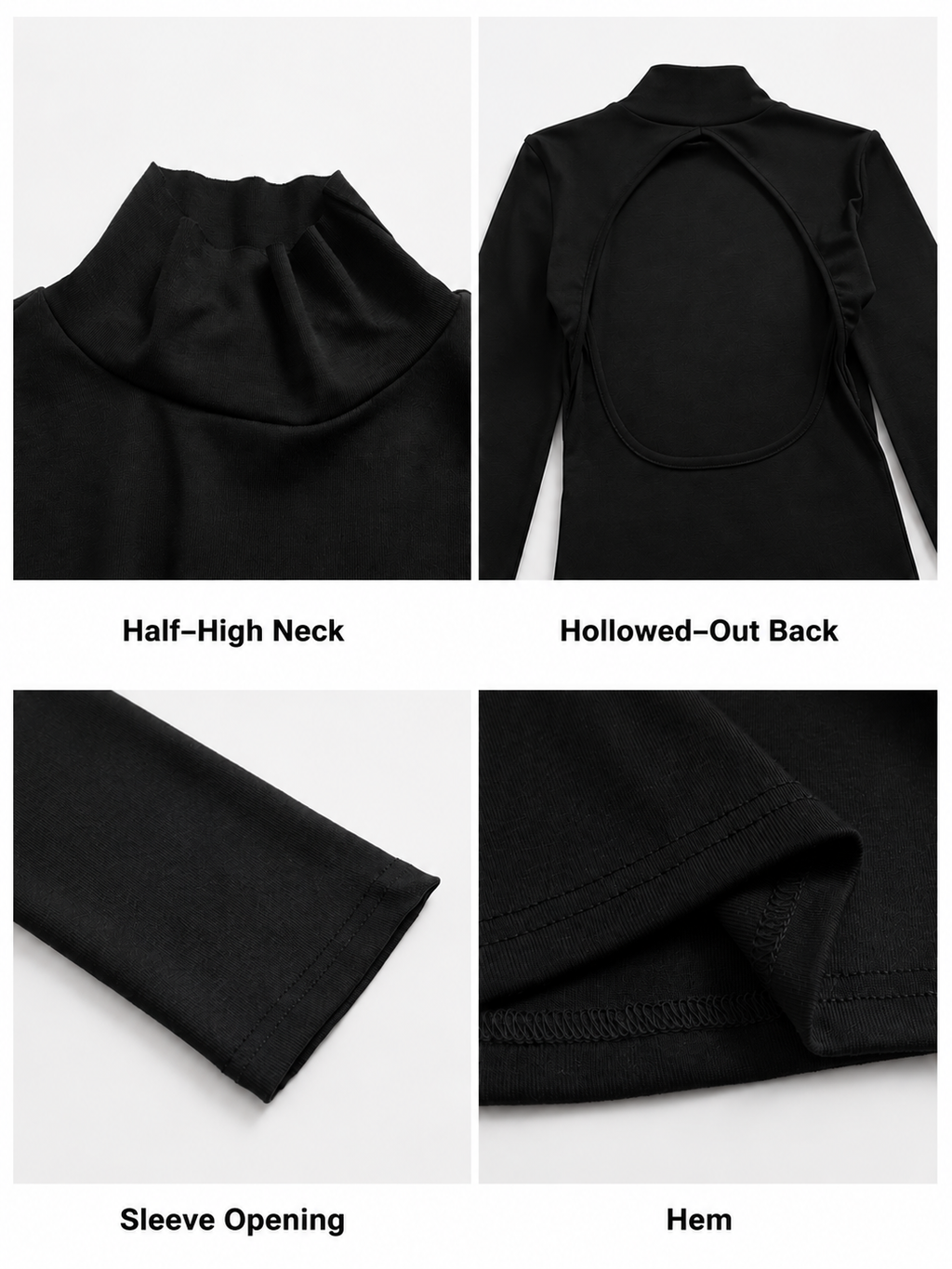 Open-Back Mock Neck Top
