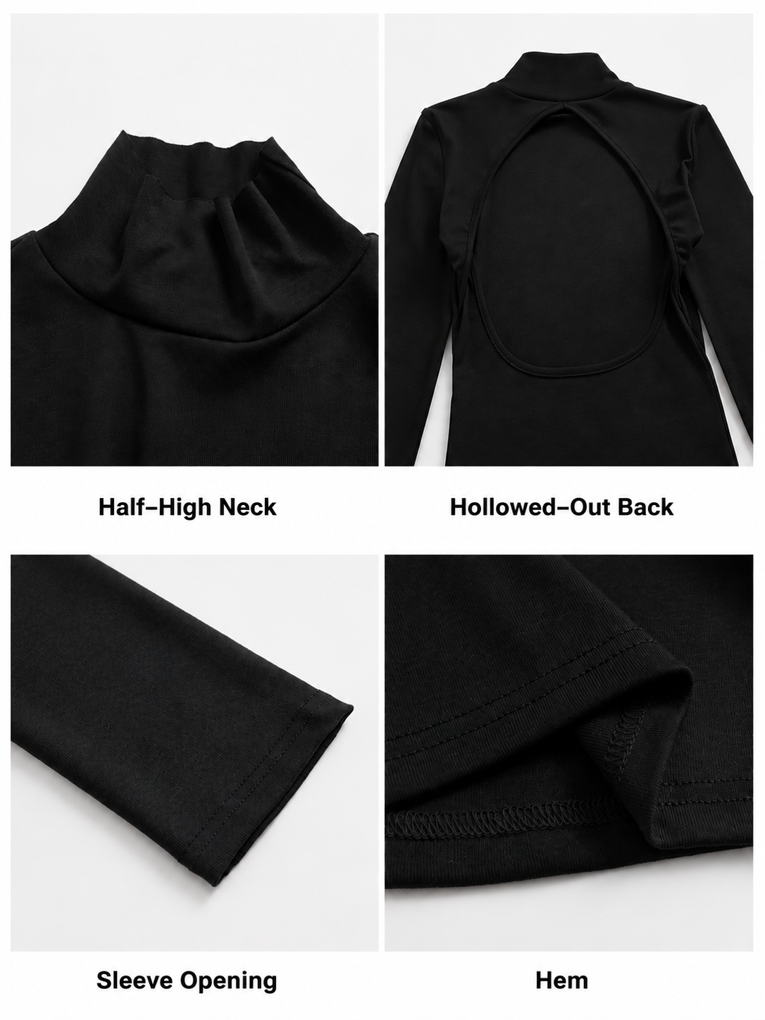 Open-Back Mock Neck Top