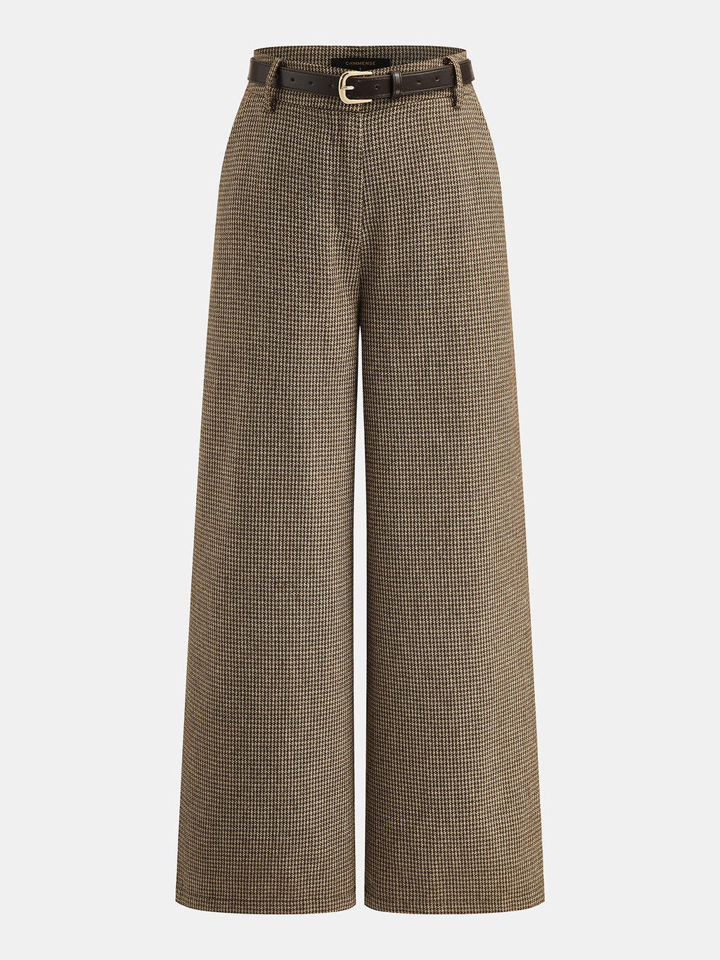 Houndstooth Wool Blend Two Piece Pants Set