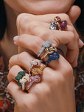 Paved Knot Statement Ring