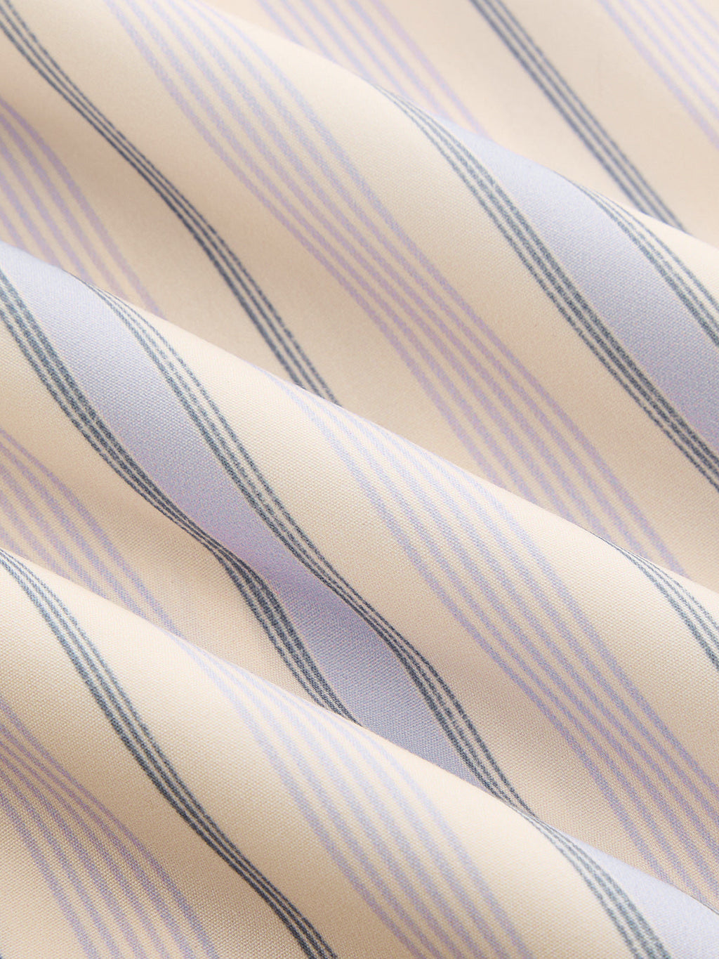 Striped Balloon Sleeve Button‑Down Shirt