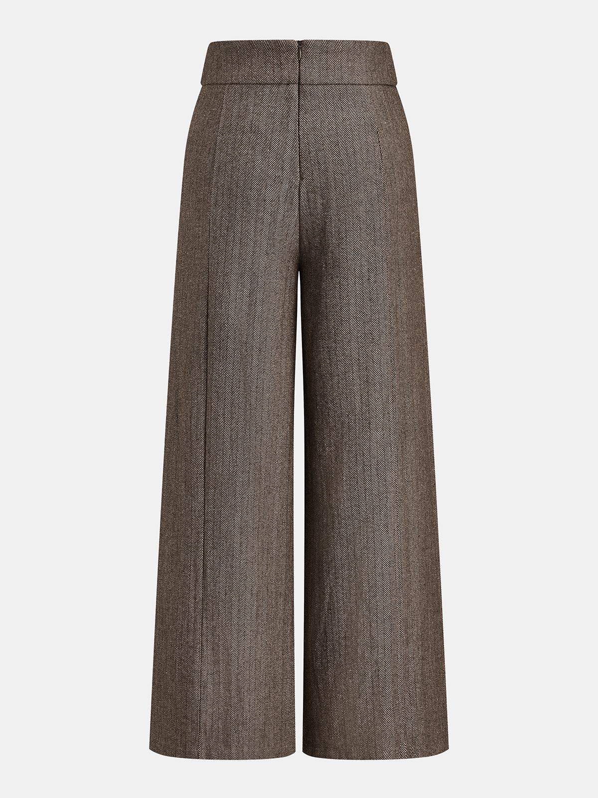 Herringbone Double Buckle Wide Pants
