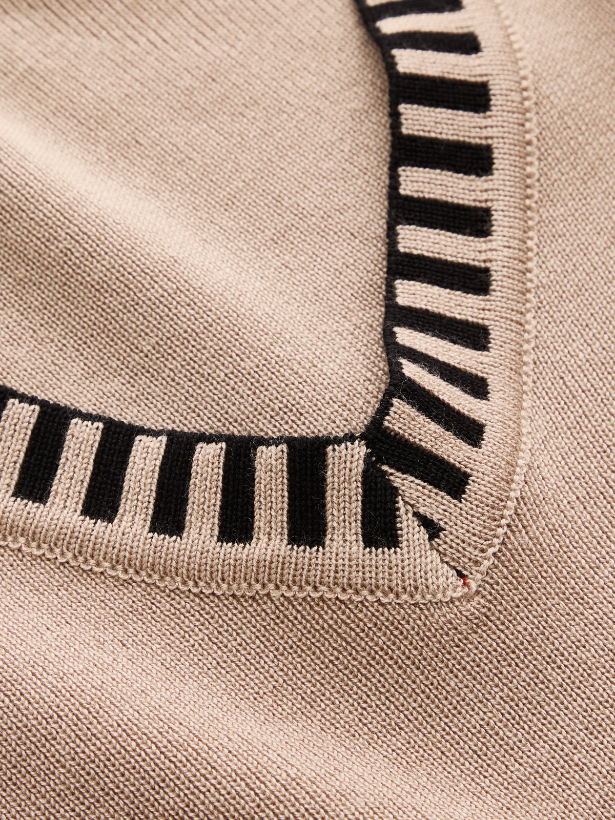 Contrast Trim Scarf Neck Knit Set