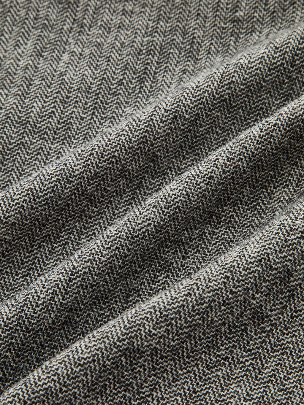 Belted Herringbone Wool Blend Mini Skirt