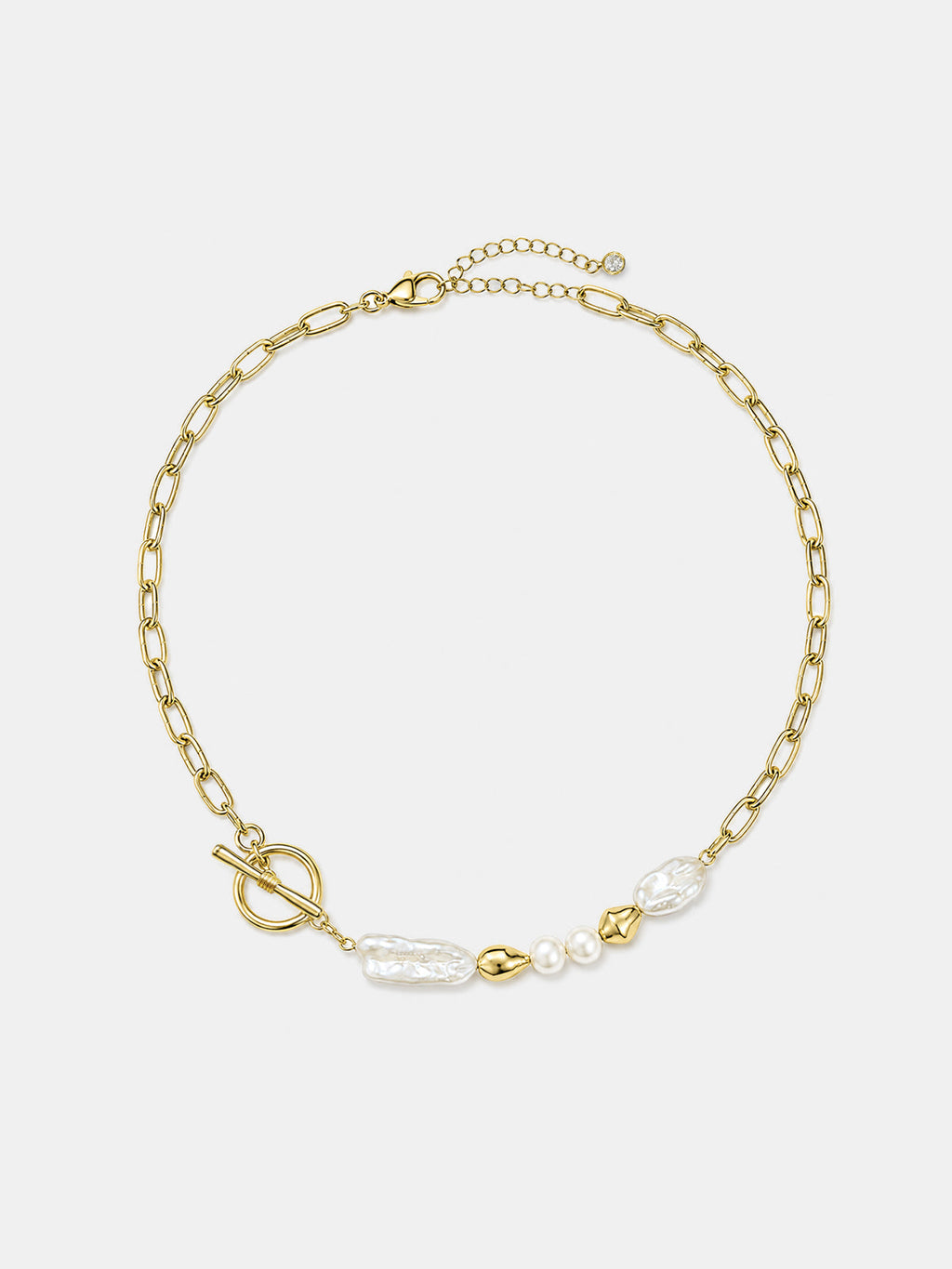 Baroque Pearl Paperclip Chain Necklace