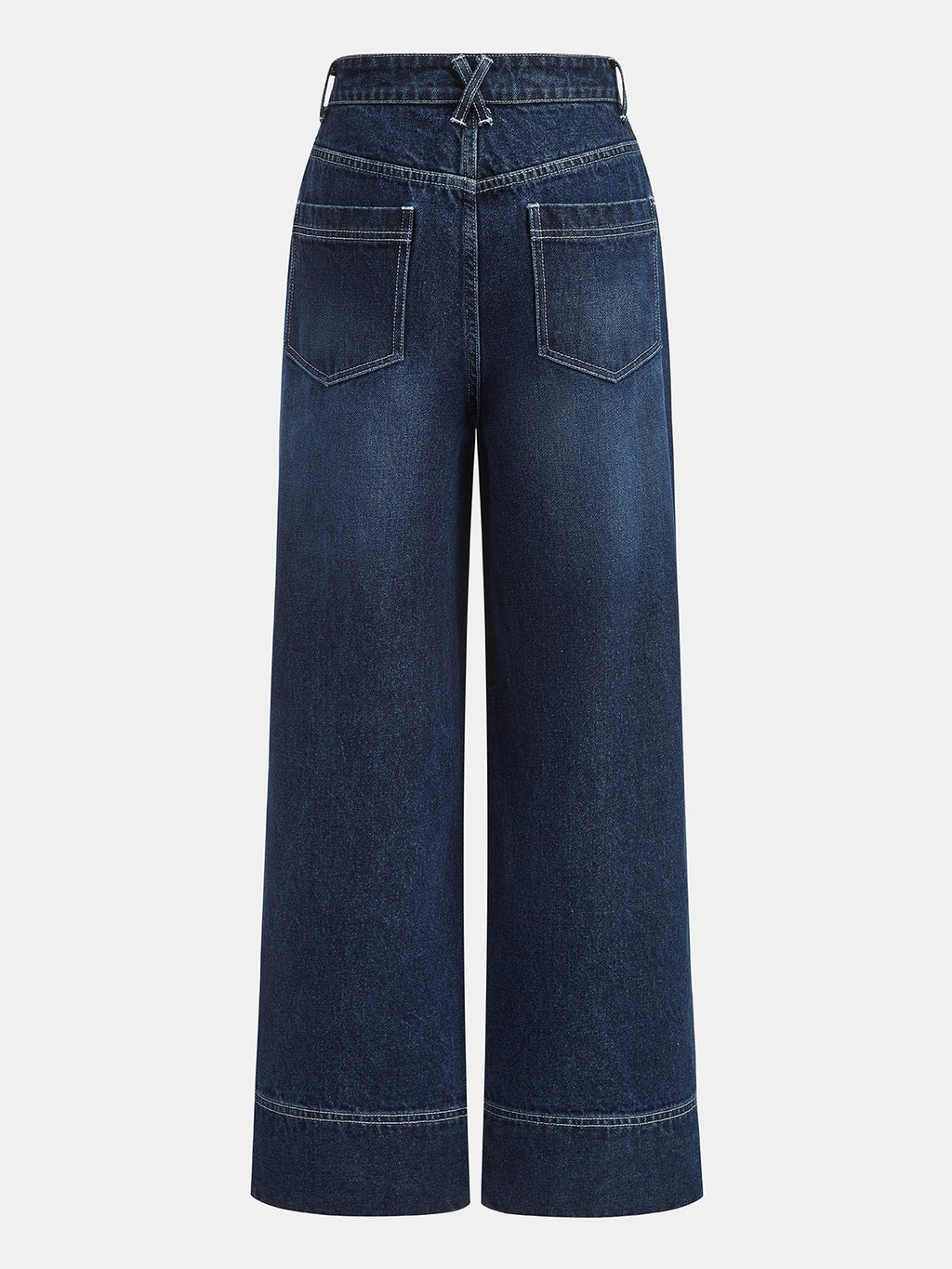 Button‑Front Straight Leg Jeans