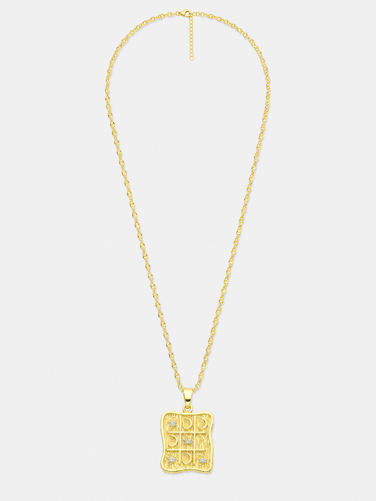 Star Moon Square Pendant Necklace