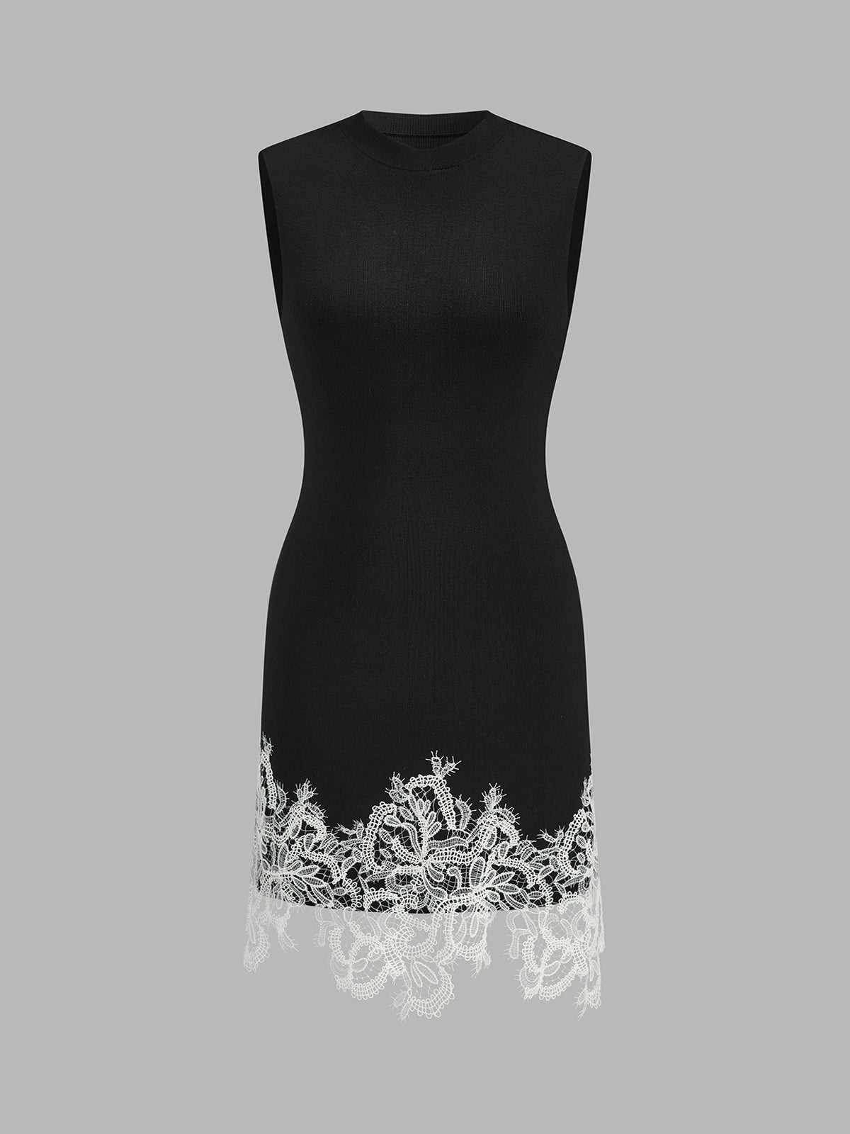 Sleeveless Lace Hem Bodycon Mini Dress