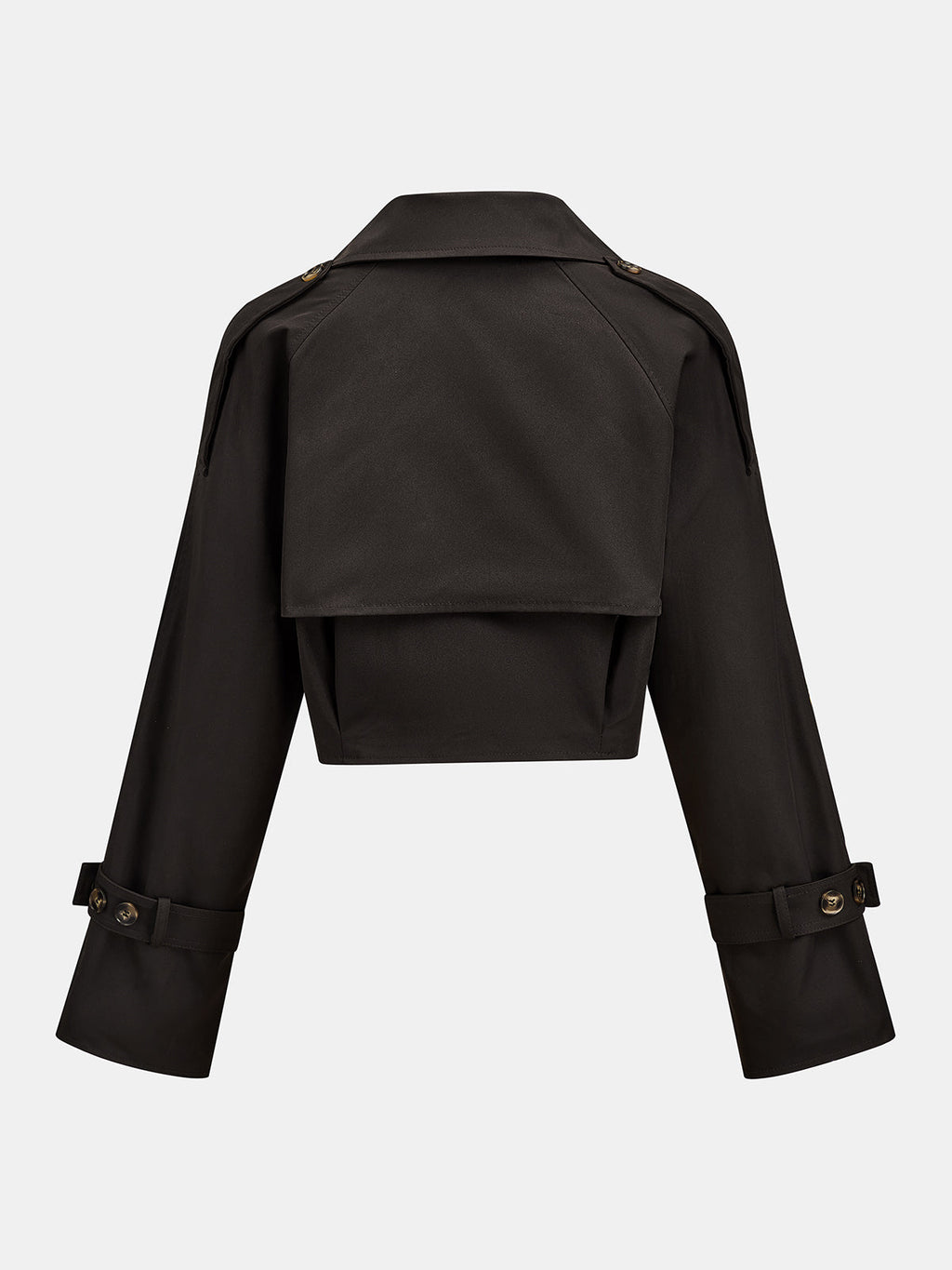 Lapel Double‑Breasted Cropped Trench Coat