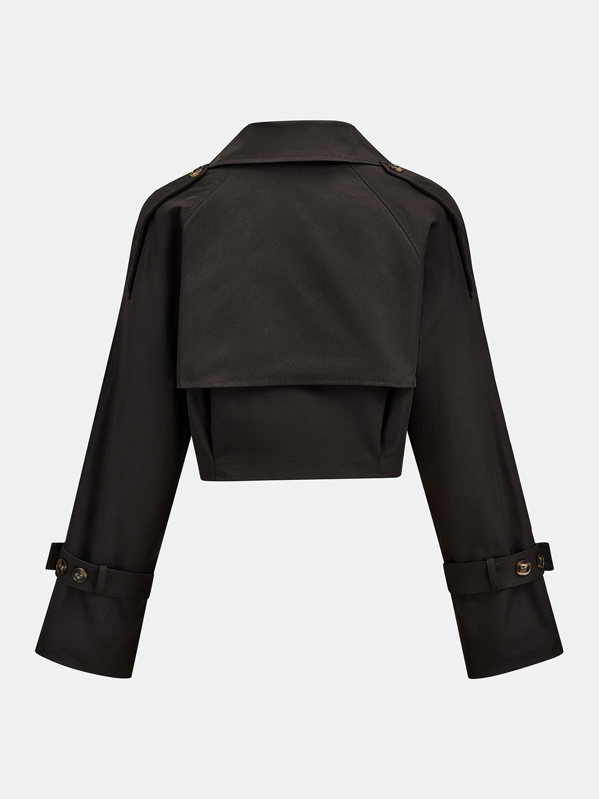 Lapel Double‑Breasted Cropped Trench Coat