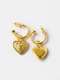 Heart Pendant Hoop Earrings