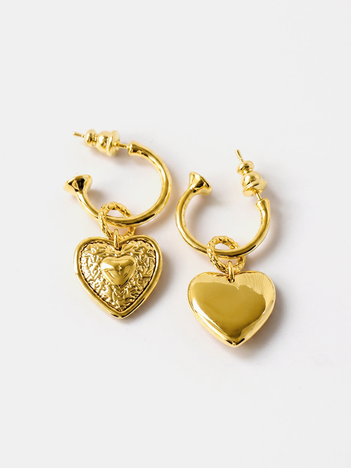 Heart Pendant Hoop Earrings