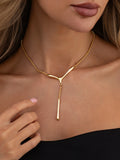 Y Shaped Drop Pendant Necklace