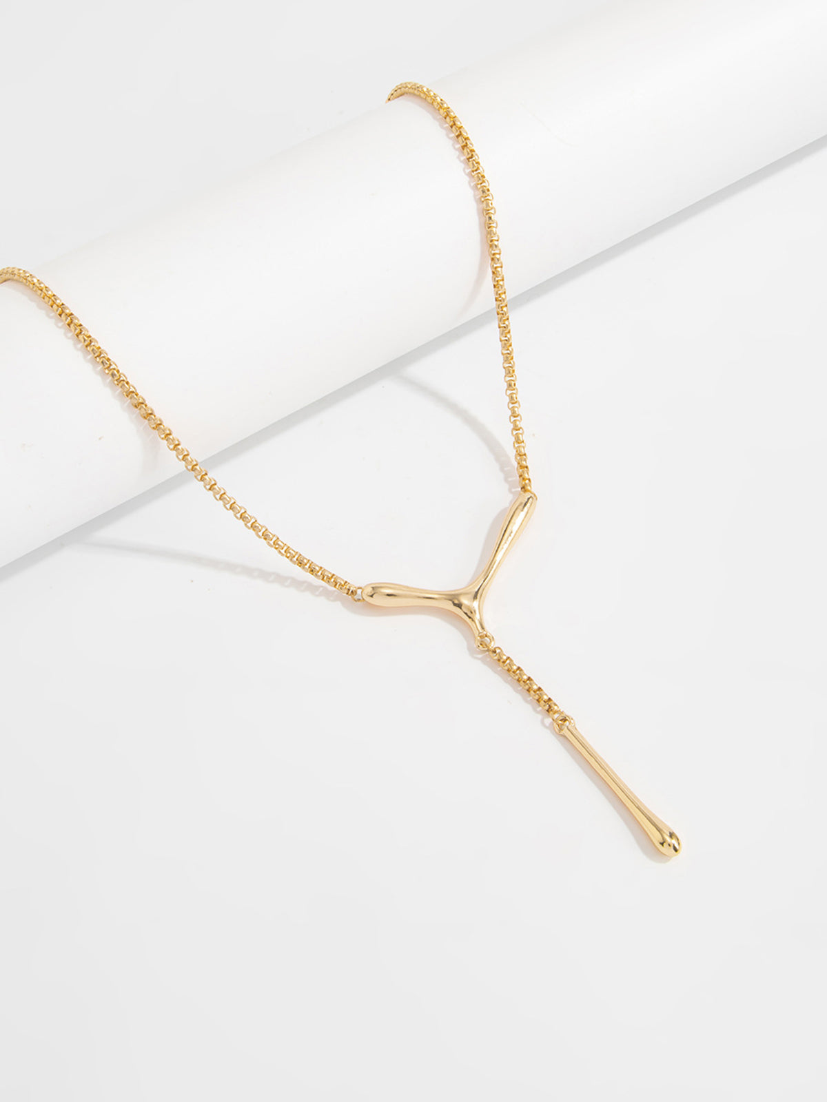 Y Shaped Drop Pendant Necklace