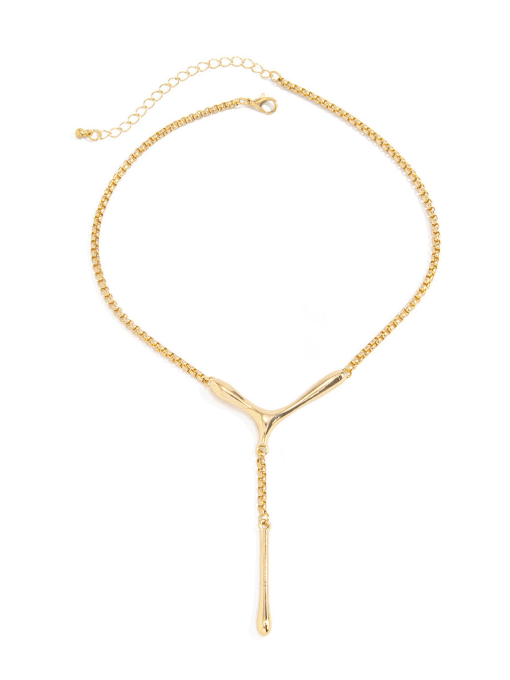Y Shaped Drop Pendant Necklace