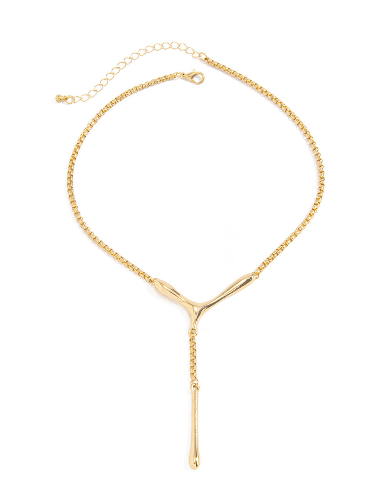 Y Shaped Drop Pendant Necklace