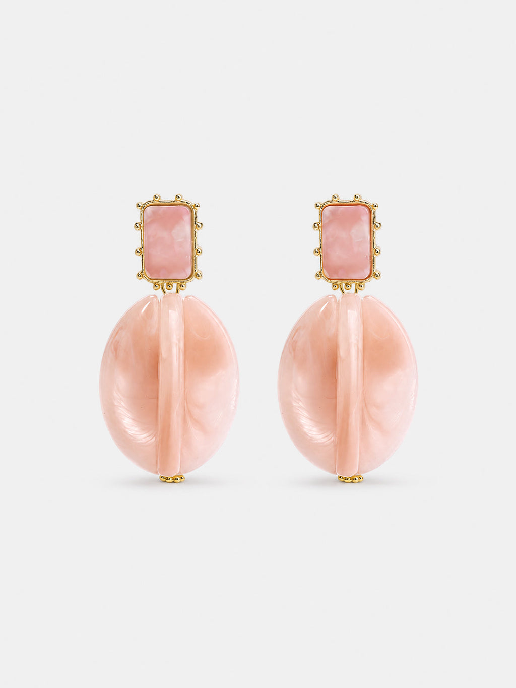 Vintage Resin Round Drop Earrings