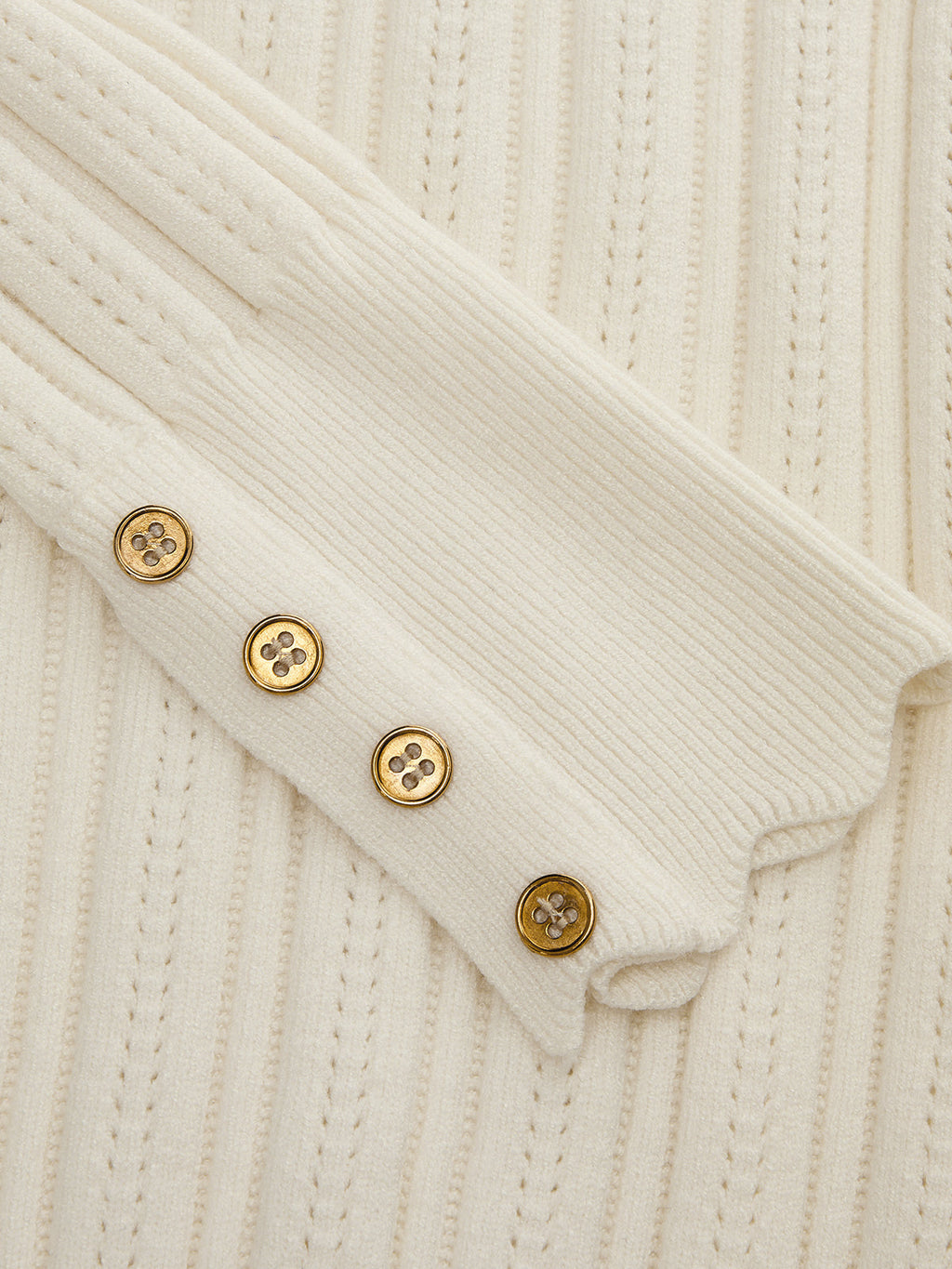Scallop Trim Hollow Knit Top