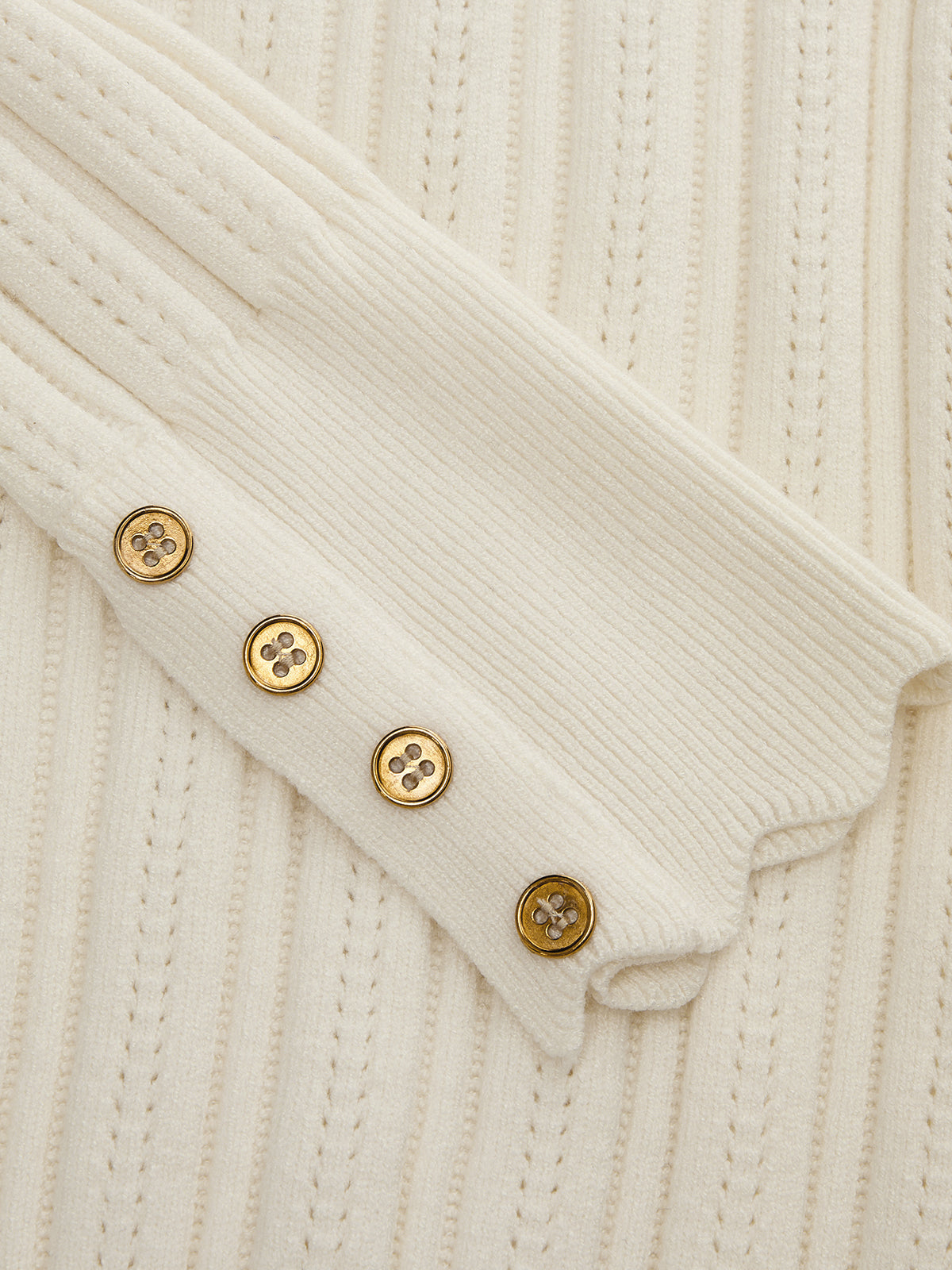 Scallop Trim Hollow Knit Top