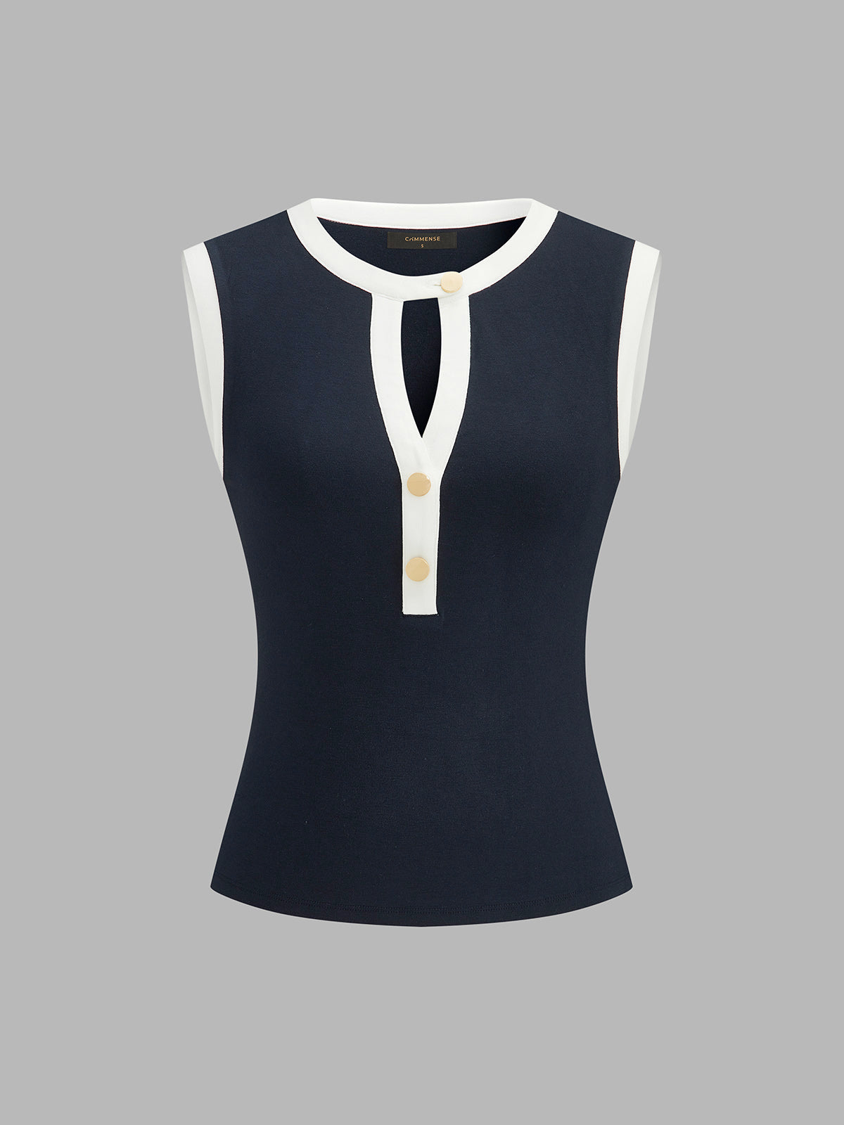 Contrast Trim Keyhole Tank Top & Shorts Set