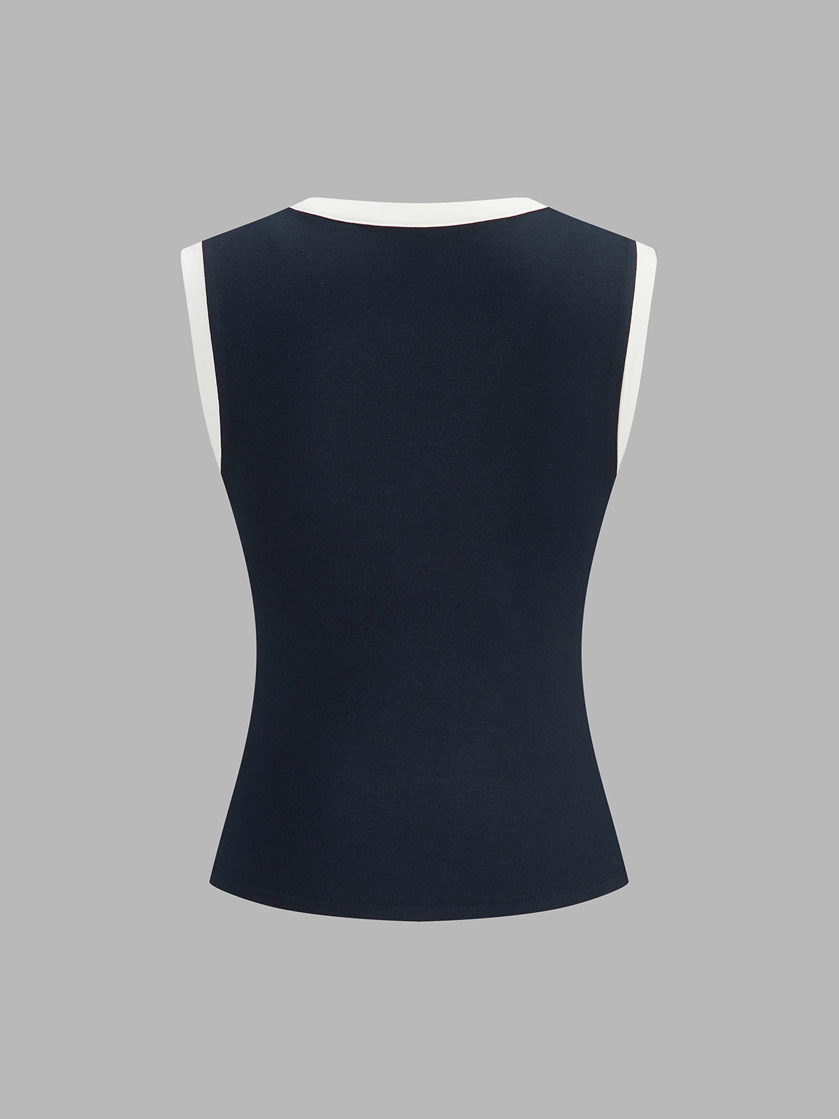 Contrast Trim Keyhole Tank Top & Shorts Set