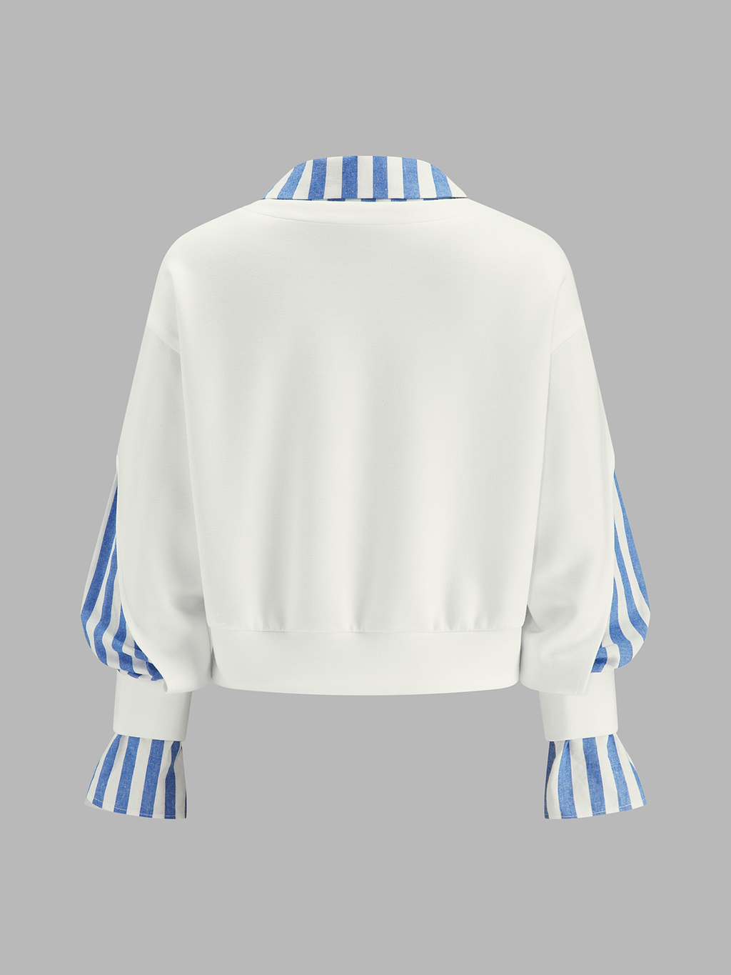 Fake Two Piece Striped Patchwork Sweatshirt