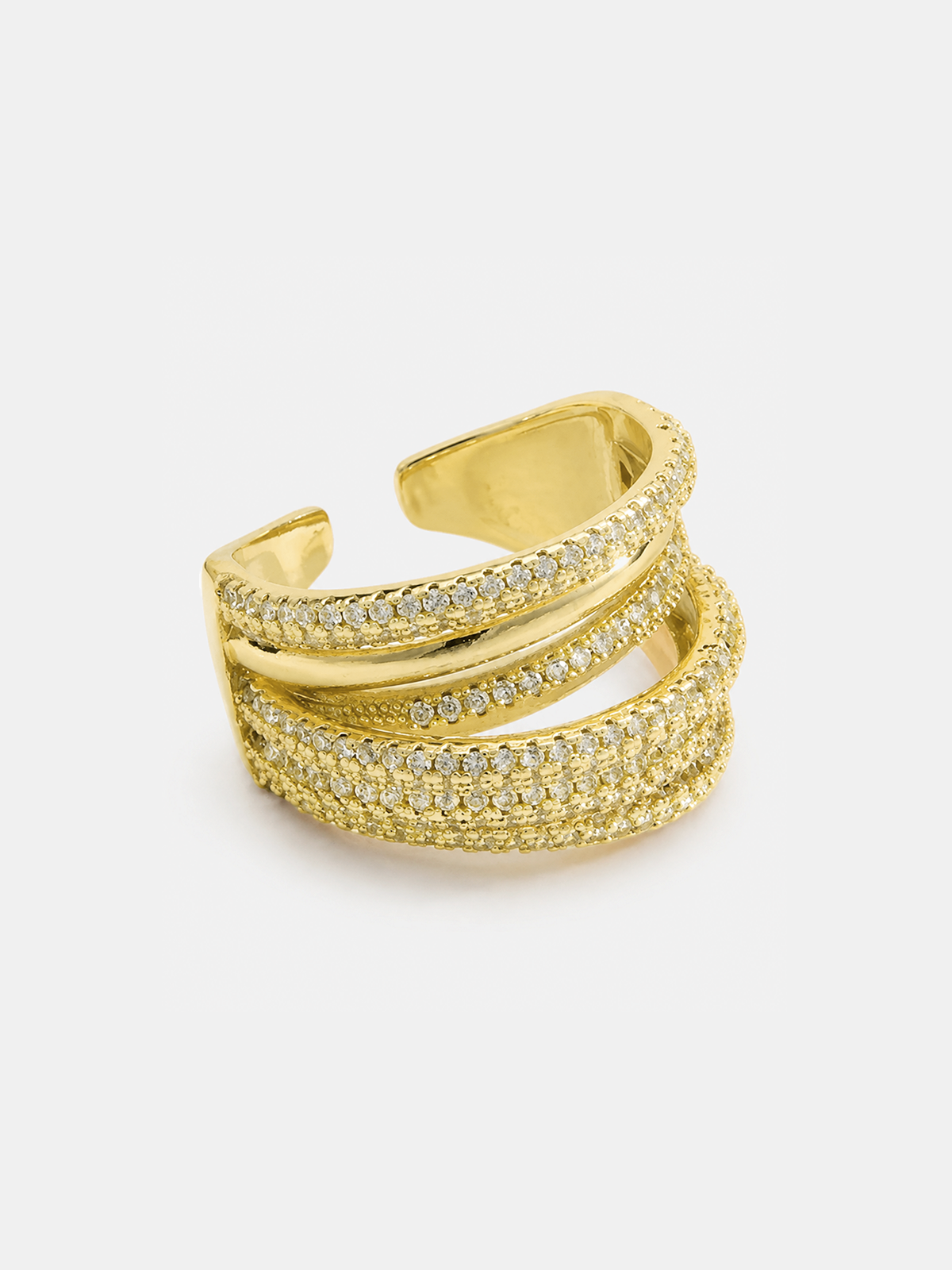 Multi-band Pavé Diamond Statement Ring