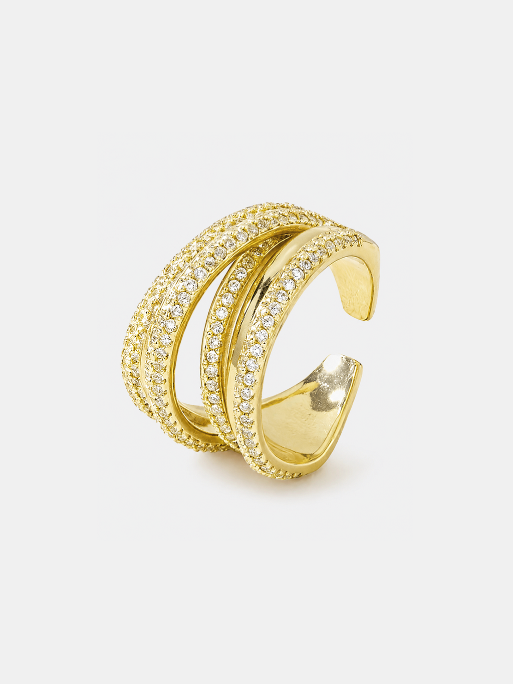 Multi-band Pavé Diamond Statement Ring