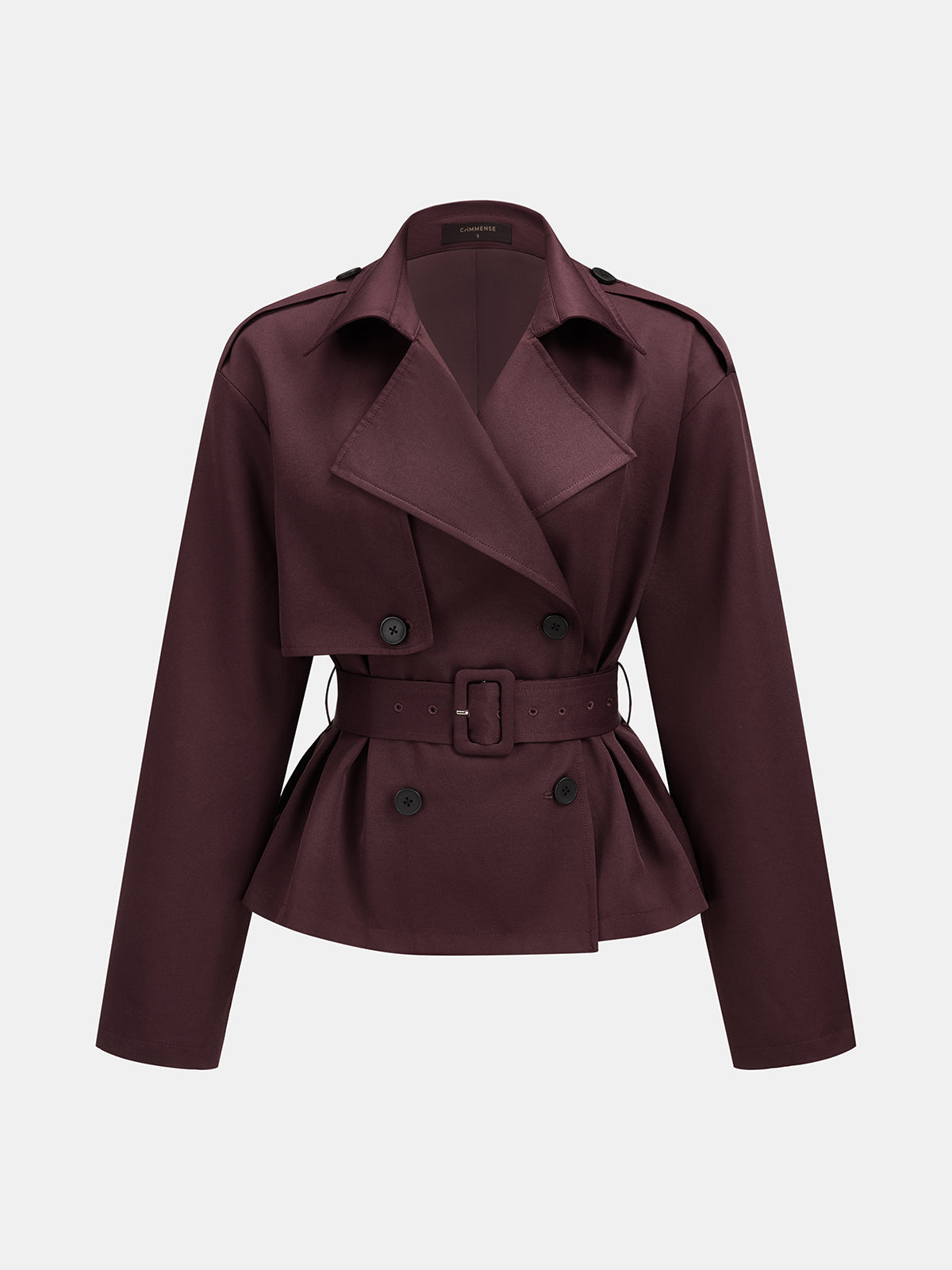 Double‑Breasted Belted Trench Jacket