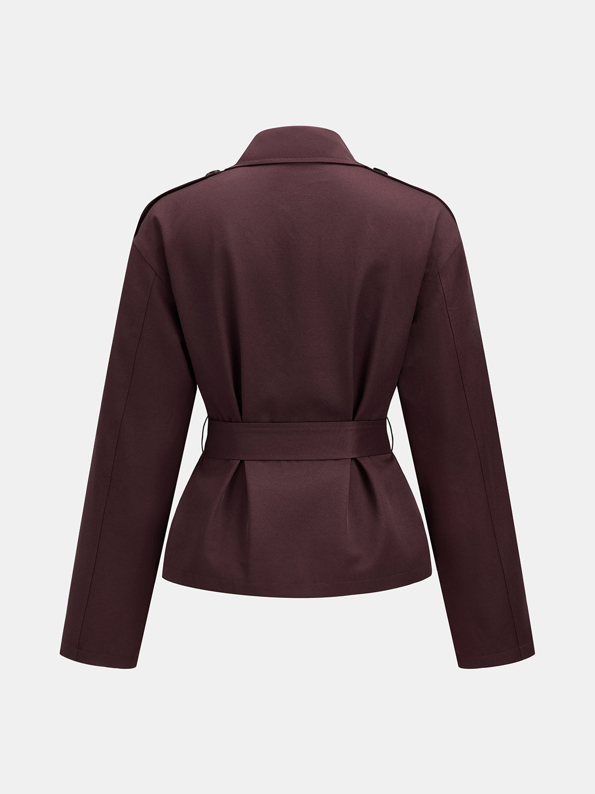 Double‑Breasted Belted Trench Jacket
