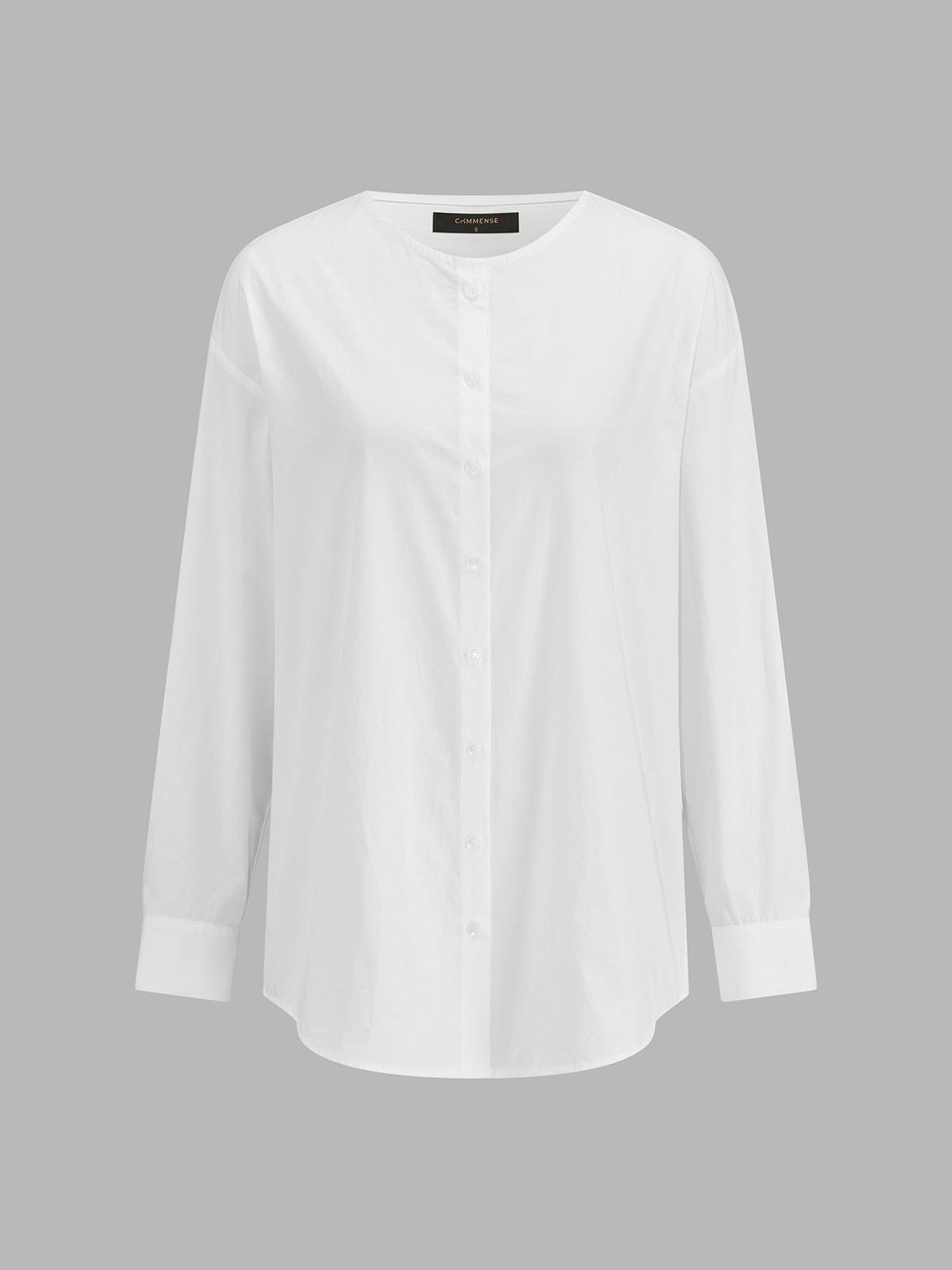 Asymmetric Turtleneck Knit Vest & Cotton Shirt Set