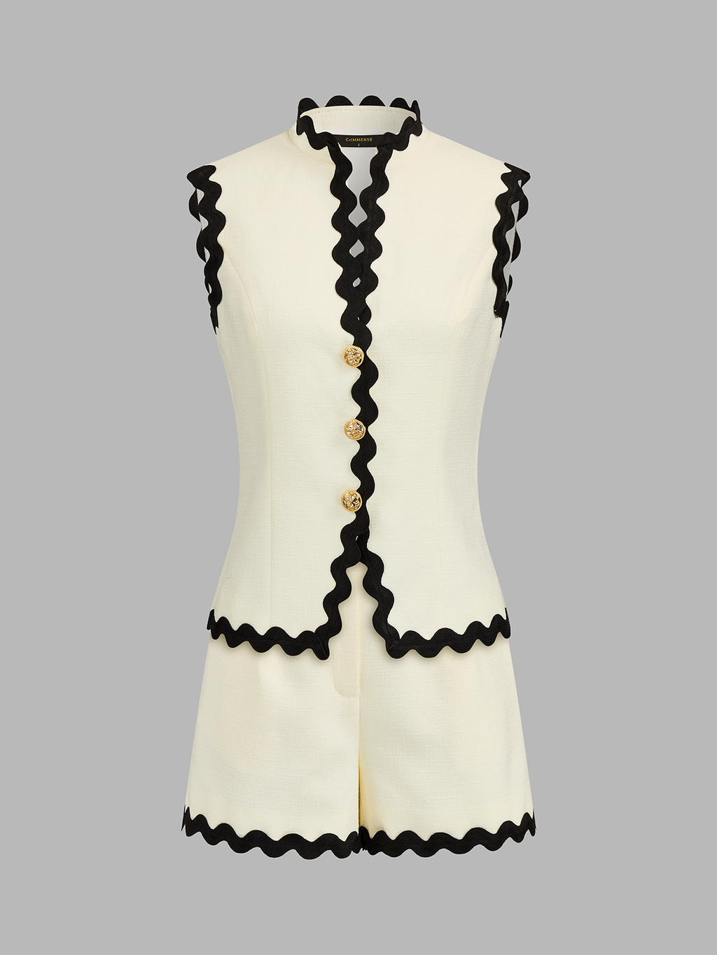 Scallop Trim Two Piece Shorts Set