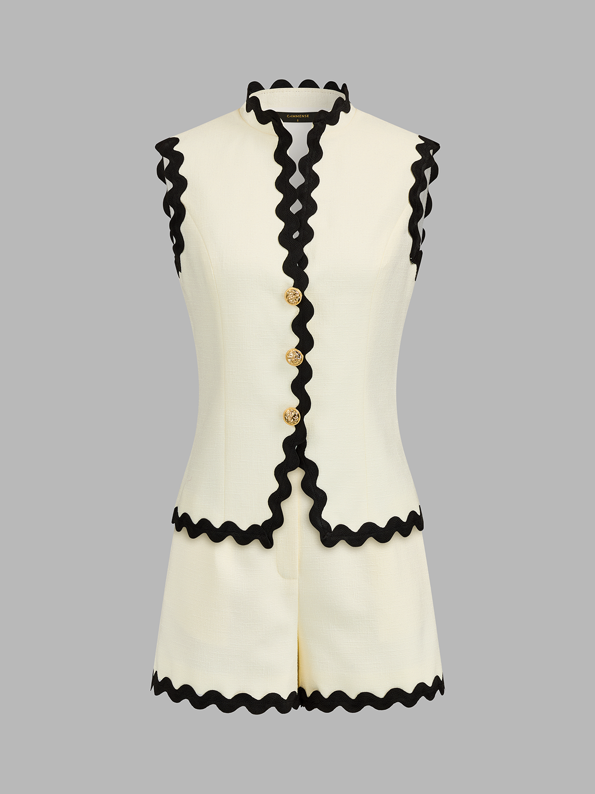 Scallop Trim Two Piece Shorts Set