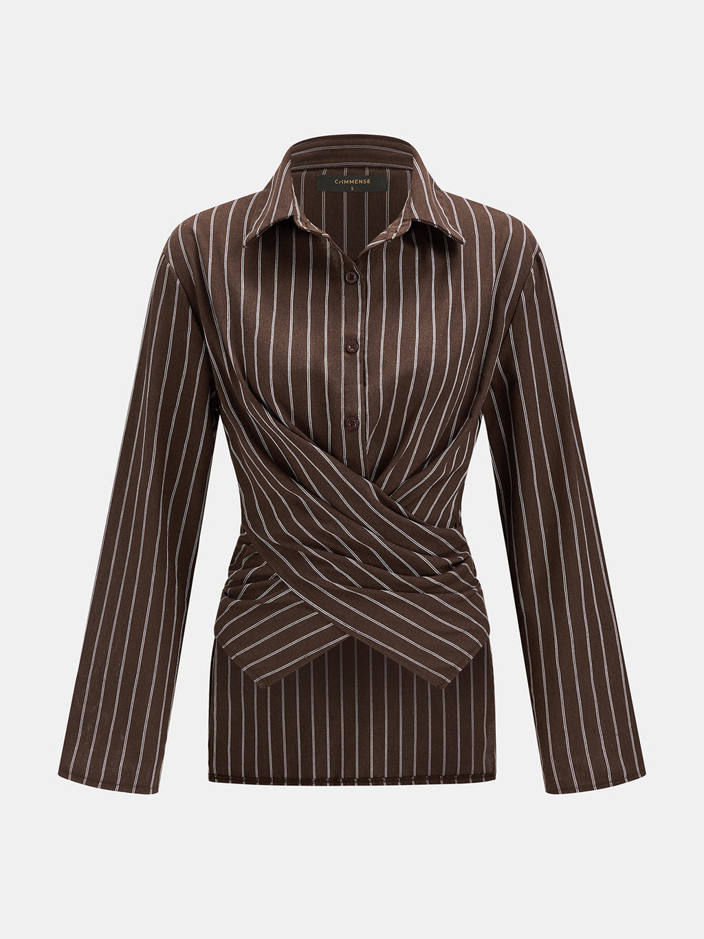 Cross Wrap Striped Two Piece Shorts Set