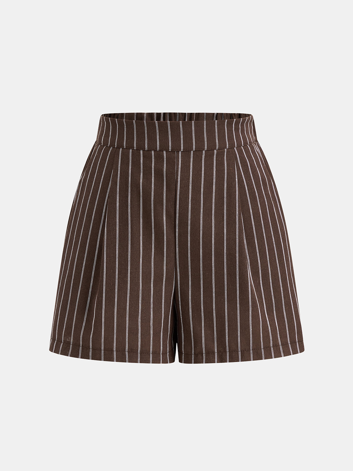 Cross Wrap Striped Two Piece Shorts Set