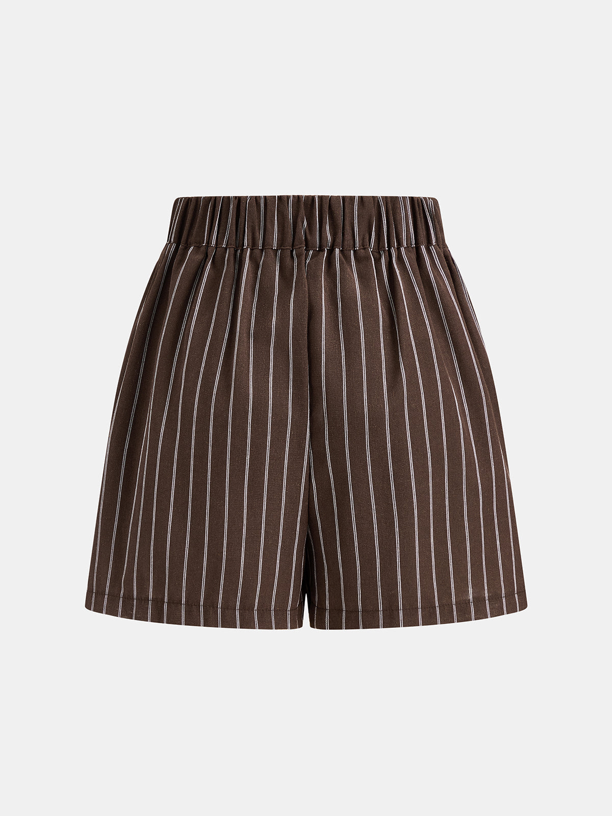 Cross Wrap Striped Two Piece Shorts Set