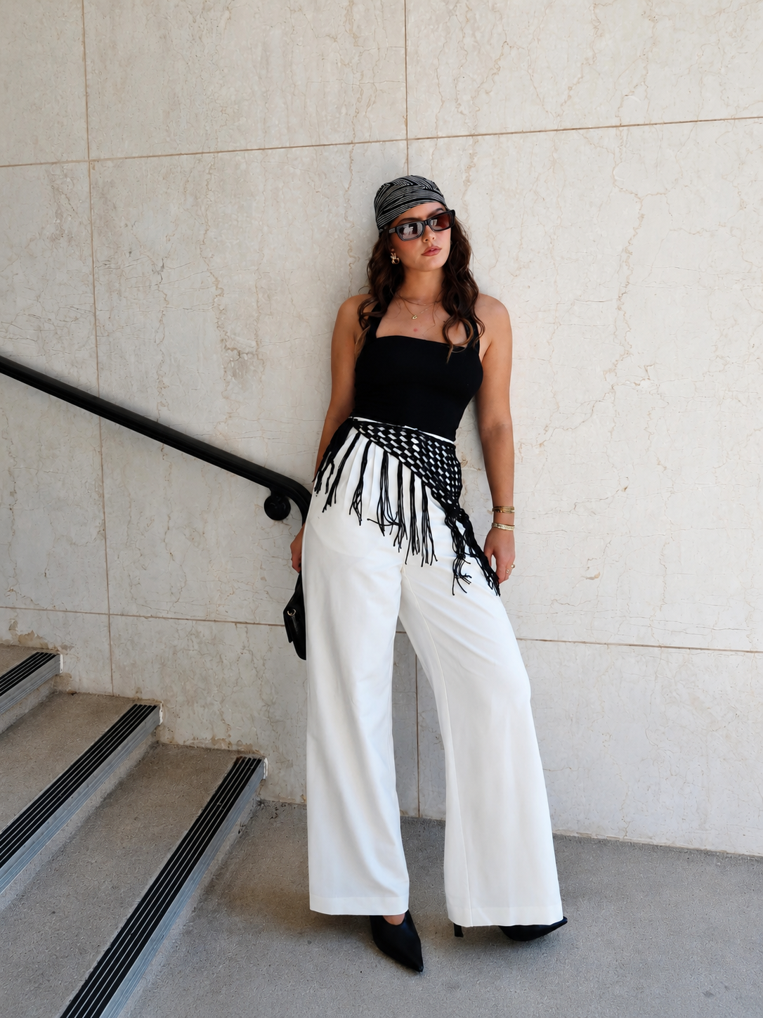 Solid Wide Leg Pants Without Belt