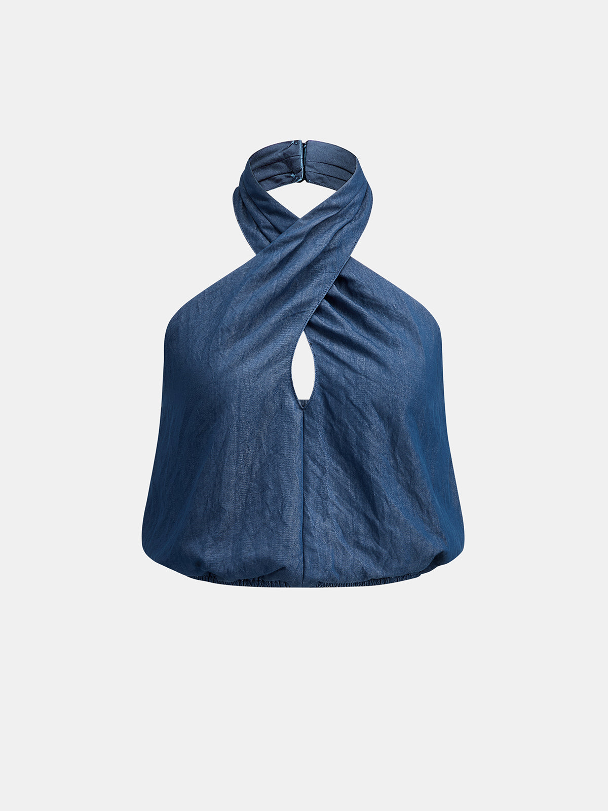 Cross Halter Top & Slant Wrap Pants Set