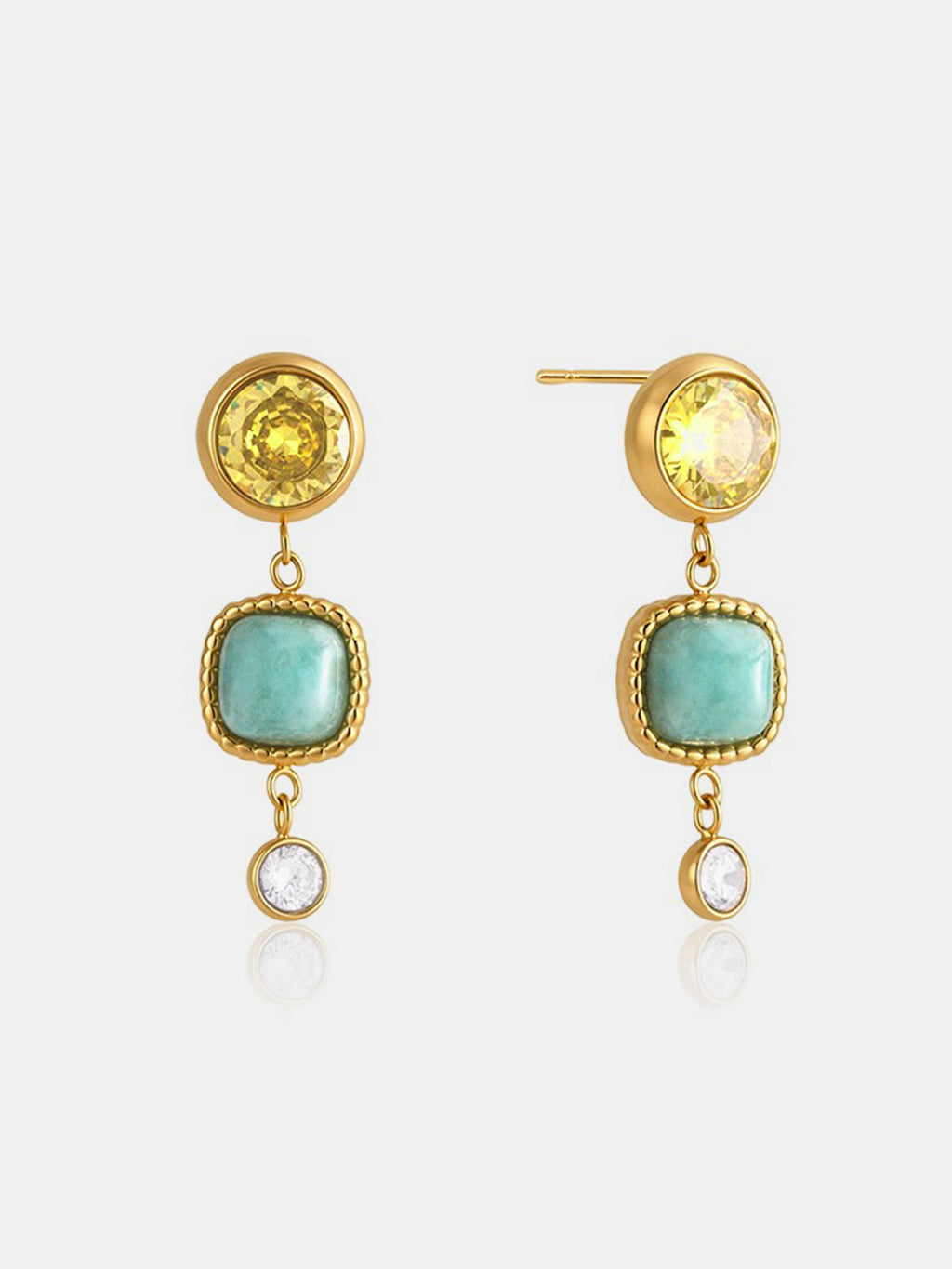 Luxury Layered Gemstone Dangle Earrings