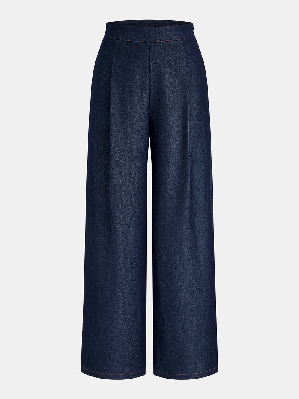 Pleated Faux Denim Two‑Piece Outfit