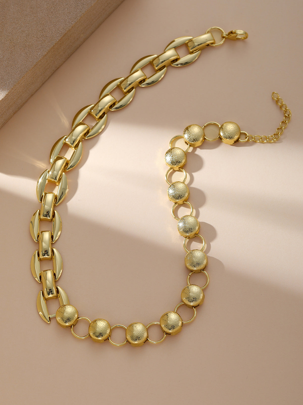 Chunky Mixed Link Choker Necklace