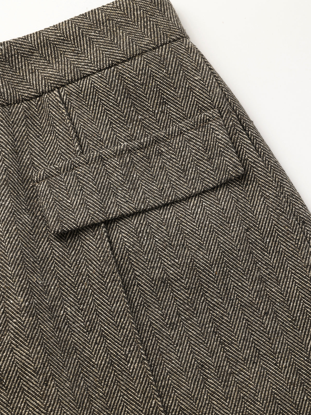 Herringbone Tweed Wide-Leg Pants